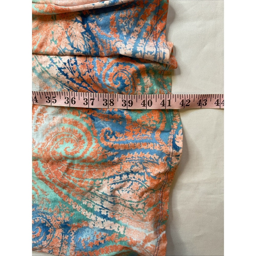 Ralph Lauren Jeans Cotton Dress XL Ruffle Drop Waist Boho Beachy Abstract pastel - Picture 4 of 8
